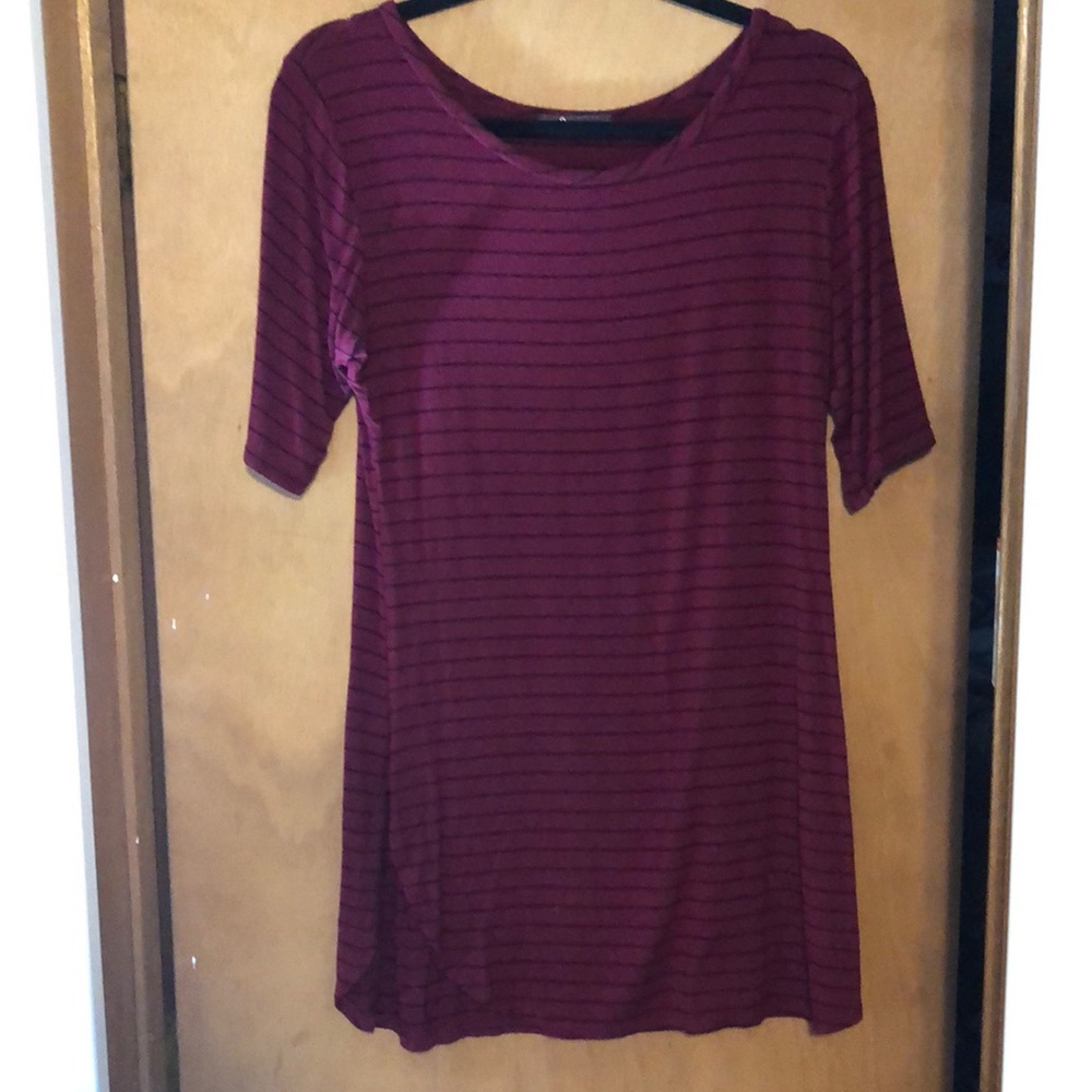 Maroon T-shirt dress